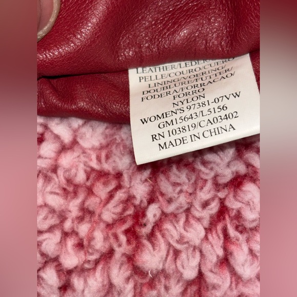 Harley Davidson Women's Leather Motorcycle Gloves Size Extra Small Black Red - Picture 4 of 5